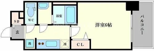 プレサンス梅田東グラッド【12階】の間取り