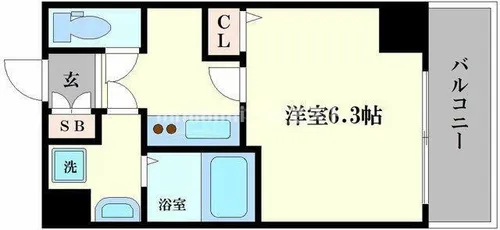 スワンズシティ堺筋本町【3階】の間取り