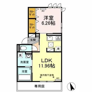 エスポワール合川 A棟【1階】の間取り