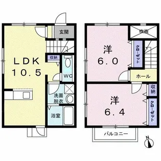 ジェイズタウンA【1階】の間取り
