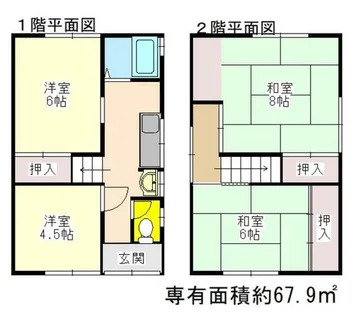 京都府京都市左京区下鴨宮河町【一戸建】の間取り