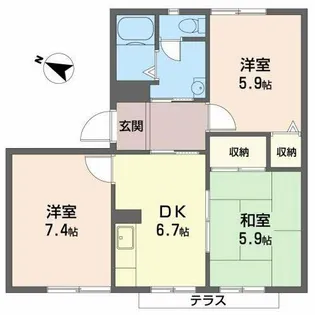 サンモール【1階】の間取り