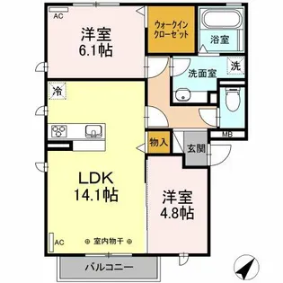 セジュール秀峰【2階】の間取り