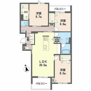 アンド ベンジャミン【0201号室】の間取り