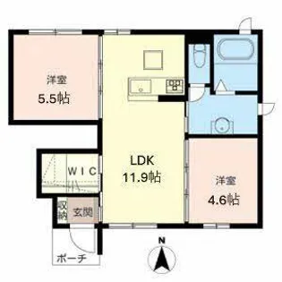 Charme【B102号室】の間取り