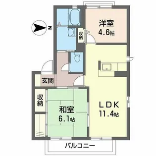ライン大和C【C201号室】の間取り