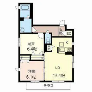 ピナ・ヒルズ千里山【1階】の間取り