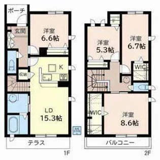 シャーメゾン緑丘II【1階】の間取り