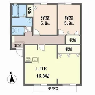 コートビレッジ【0105号室】の間取り