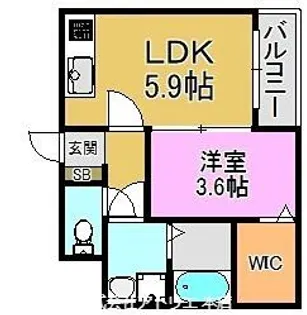 コスモクレスト荒本【3階】の間取り