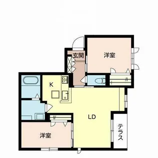 オークアレイ渡辺II【1階】の間取り