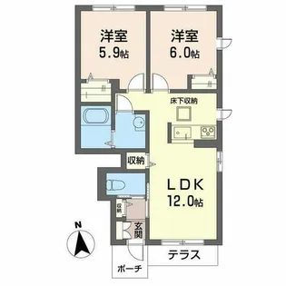 シャーメゾンアルシュ【0108号室】の間取り