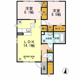 クレール桜【102号室】の間取り