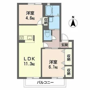 Belle Demeure【A202号室】の間取り