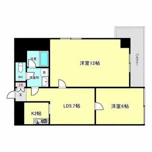 本町セントラルハイツ【7階】の間取り