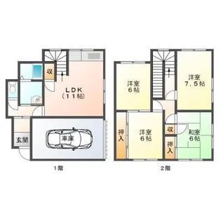 北海道札幌市東区伏古十一条1丁目【テラスハウス】の間取り