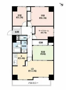 カルム琴似【804号室】の間取り