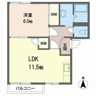 ヴェル・リーブル【B203号室】の間取り
