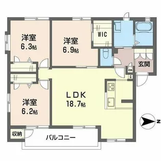 エミネンス山本【0201号室】の間取り