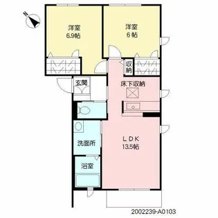 ヴィラウィステリア門司 A棟【A0103号室】の間取り