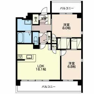 サニーサイド東山【B301号室】の間取り