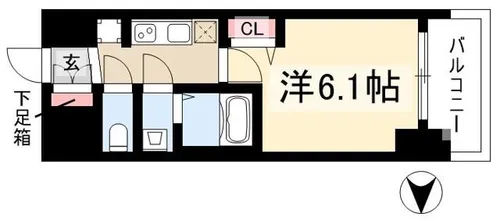 プレサンスSAKAEフロント【0709号室】の間取り