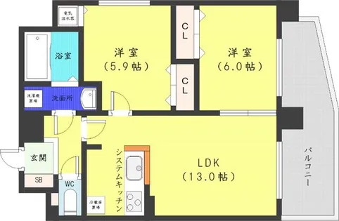 ソールタワー近代美術館【8階】の間取り
