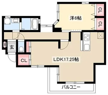 グリーンエミナンス四ツ谷【B-1号室】の間取り