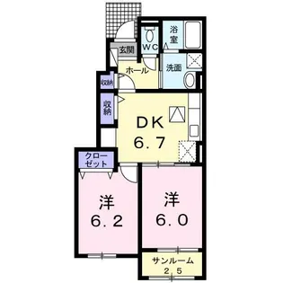 リーベンスグランデ吉井Ⅰ【1階】の間取り