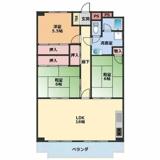 OS・SKYフレックス藤が丘【6階】の間取り