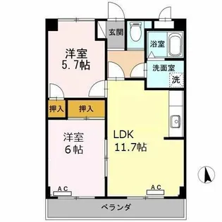 丸和マンション【3階】の間取り