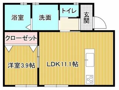 シャンドゥ・フルールB棟【2階】の間取り