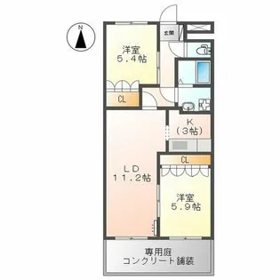 ローズマリーⅡ【106号室】の間取り