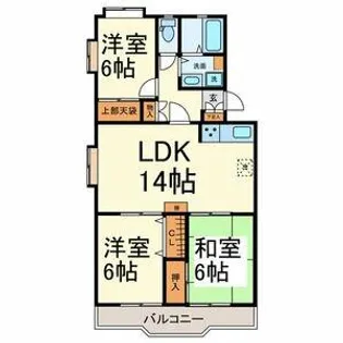 一社デューゼ【1階】の間取り