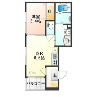 ハーモニーテラス花園伊町【3階】の間取り