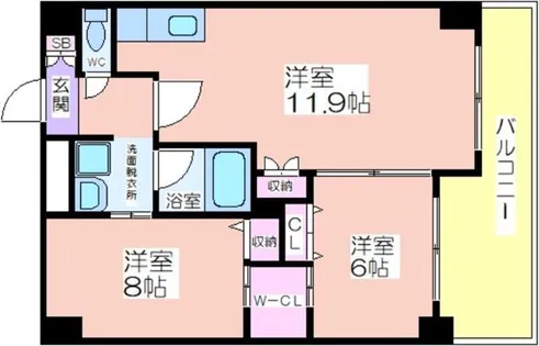 シャンピア西田辺【603号室】の間取り