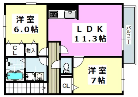 グランド秋桜【2階】の間取り