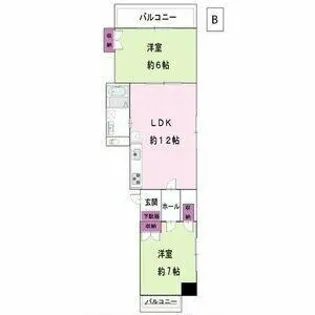 ベルシェ橘【4階】の間取り