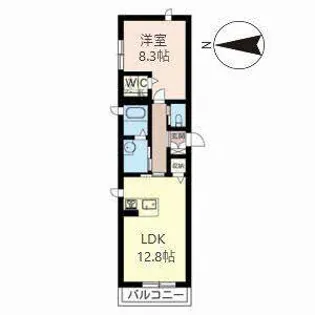 エクラージュ 沙羅【0201号室】の間取り