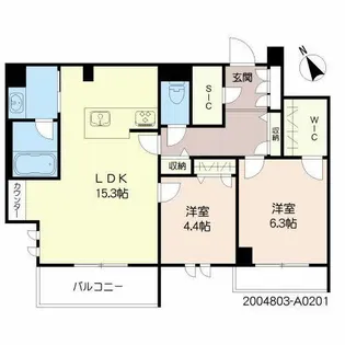 シャーメゾンステージ新成【2階】の間取り