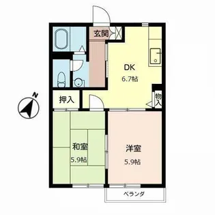 セントポーリア鴻池【0202号室】の間取り