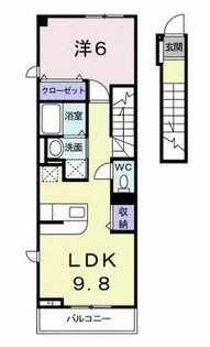 アジュール和泉中央Ⅱ【2階】の間取り