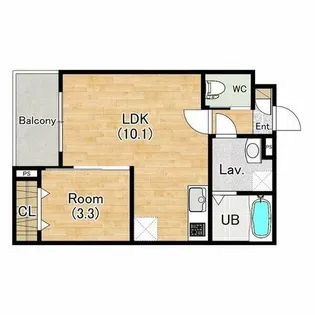 ジーメゾン北名古屋徳重カサレア【102号室】の間取り