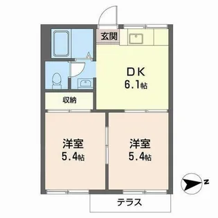トキワハイツB【B102号室】の間取り