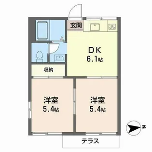 トキワハイツB【B102号室】の間取り