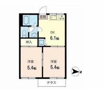 トキワハイツA【A105号室】の間取り