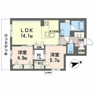 シャーメゾン プレミアスII【0103号室】の間取り