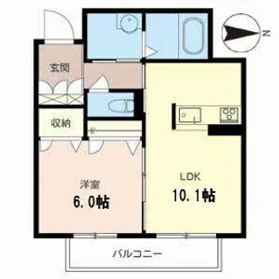 フルーレ鴨川【0202号室】の間取り