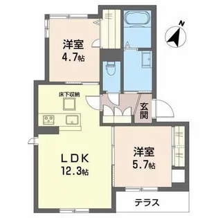 シャーメゾン24【0102号室】の間取り