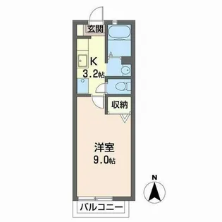 エスポワール弐番館【0202号室】の間取り